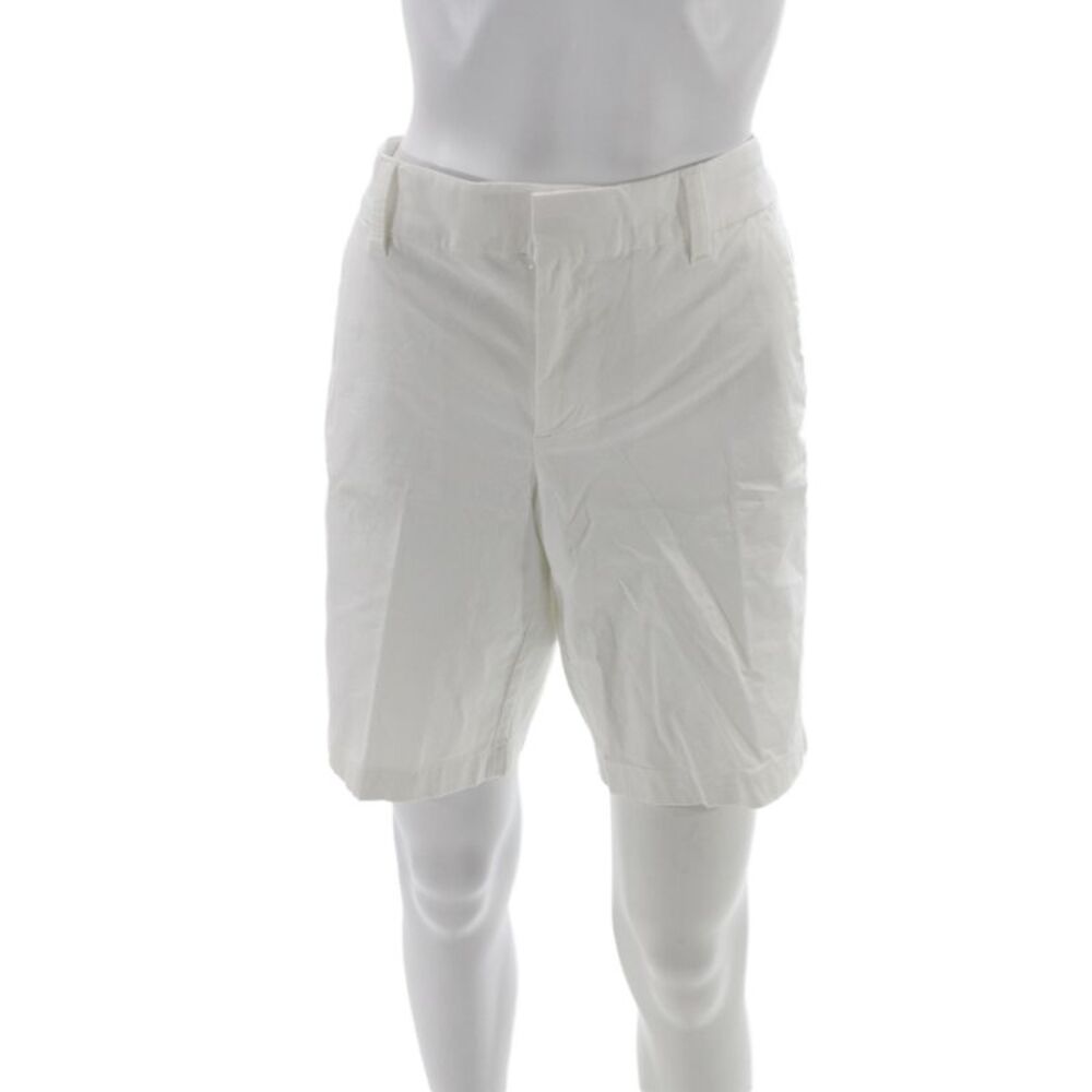 J Crew Womens Chino Shorts White 98% Cotton Button Size 8
